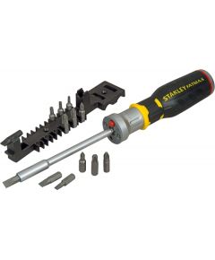 Stanley FatMax Bit Screwdriver Set, 12 Bits, Bit Set (Black/Yellow, LED Lighting)