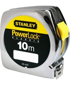 Stanley tape measure Powerlock, 10 meters (silver/yellow, 25mm, plastic case)