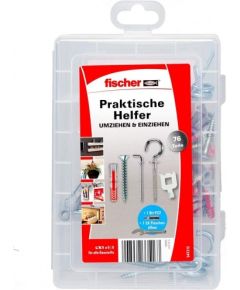 fischer practical helpers, moving & moving in, dowels (light grey/red, 76 pieces)