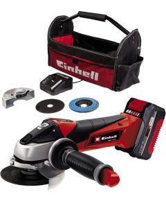 Einhell cordless angle grinder TC-AG 18/115 Li Kit, 18V (red/black, Li-Ion battery 4.0Ah)