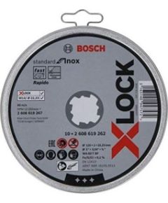 Bosch cutting disc X-LOCK Standard for Inox 125mm straight (10 pieces, 125 x 1 x 22.23mm)