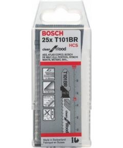 Bosch jigsaw blade T 101 BR Clean for Wood, 100mm (25 pieces)
