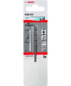 Bosch metal twist drill HSS-Co, DIN 338, O 3mm (working length 33mm)