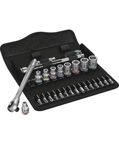 Wera 8100 SA 10 Zyklop Metal Ratchet Set - Push-through square, 1/4  drive, imperial