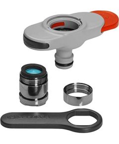 GARDENA Faucet Connector for Indoor Taps, Faucet Piece (light grey / orange, 13mm (1/2 ") - 19mm (3/4"))