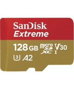 SanDisk Extreme 128 GB microSDXC - UHS-I U3, Class 10, V30, A2