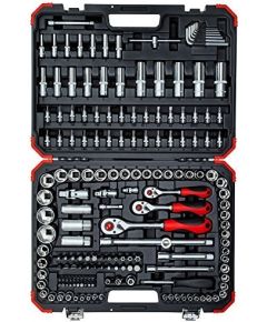 Gedore Red socket set, 1/4 "+ 3/8" + 1/2 ", 172 pieces (red / black, with 3 lever Ratchet)