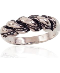 Серебряное кольцо #2100005(POx-Bk), Серебро 925°, оксид (покрытие), Размер: 19, 9.1 гр.