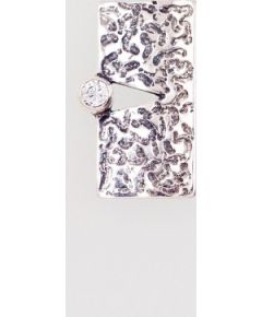 Серебряный кулон #2301685(POx-Bk)_CZ, Серебро 925°, оксид (покрытие), Цирконы, 2.2 гр.