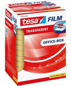 Tesa tesafilm transparent, 12 rolls, 12mm, office box, adhesive tape (transparent, 66 meters)