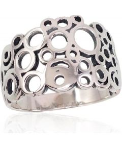 Серебряное кольцо #2101669(POx-Bk), Серебро 925°, оксид (покрытие), Размер: 17.5, 3 гр.
