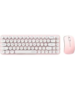 Wireless keyboard + mouse set MOFII Bean 2.4G (White-Pink)