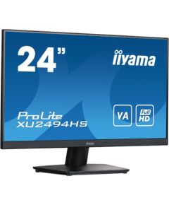 iiyama ProLite XU2494HS-B2 - LED monitor - 24" (23.8" viewable) - 1920 x 1080 Full HD (1080p) @ 75 Hz - VA - 250 cd / m² - 3000:1 - 4 ms - HDMI, DisplayPort - speakers - matte black / XU2494HS-B2