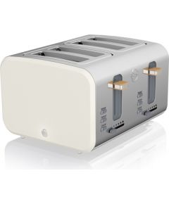 (Ir veikalā) Dubultais Tosteris Swan Nordic 4 slice(s) Stainless steel,White 1500 W