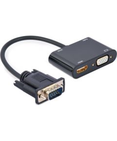 Gembird A-VGA-HDMI-02 video cable adapter 0.15 m HDMI + VGA (D-Sub) VGA (D-Sub) Black