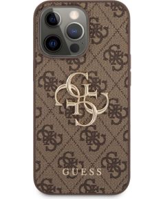 GUHCP13X4GMGBR Guess PU 4G Metal Logo Case for iPhone 13 Pro Max Brown