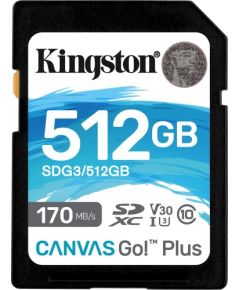 Kingston Canvas Go! Plus SDXC 512 GB Class 10 UHS-I/U3 V30 (SDG3/512GB)