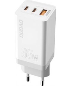 GaN 65W charger Dudao A7xsEU 2x USB-C + USB (white)