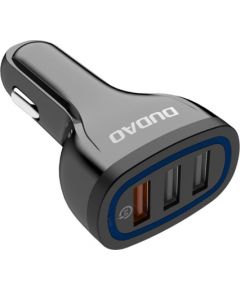 Car charger Dudao R7S 3x USB, QC 3.0, 18W (black) Автомобильные зарядные устройства
