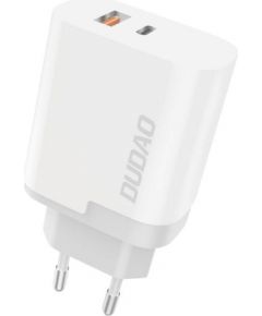 Dudao A6XSEU USB + USB-C Charger QC3.0 PD 22.5W (White)