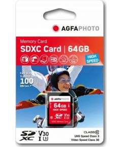 AgfaPhoto Agfa SD SDXC 64 GB Class 10 UHS-I/U1 V30 (SB6036)