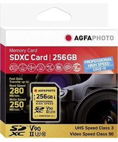 AgfaPhoto Professional High Speed SDXC 256 GB Class 10 UHS-II/U3 V90 (10623)