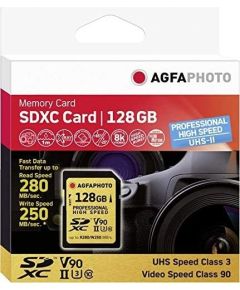 AgfaPhoto Professional High Speed SDXC 128 GB Class 10 UHS-II/U3 V90 (10622)