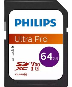 Philips Ultra Pro SDXC 64 GB Class 10 UHS-I/U3 V30 (FM64SD65B/00)