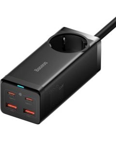 Baseus GaN3 Pro wall charger / powerstrip 2xUSB + 2xUSB-C + AC, 100W (black)