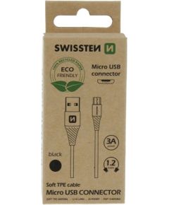 Swissten Eco Friendly Fast Charge 3A Micro USB Datu un Uzlādes Kabelis 1.2m