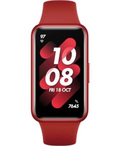 Huawei Band 7 Fitness Tracker (red, flame red silicone strap)