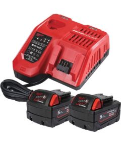 Milwaukee M18 NRGCR-502 Akumulators un lādētājs 18V (2x5.0Ah)