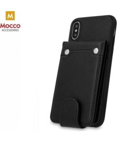 Mocco Smart Wallet Case Eko Ādas Apvalks Telefonam - Vizitkāršu Maks Priekš Apple iPhone 6 / iPhone 6S Melns