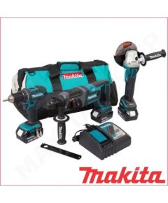 Instrumentu komplekts Makita DLX3078TX1 (DGA504 + DHR241 + DDF482); 18 V; 3x5,0 Ah akum.