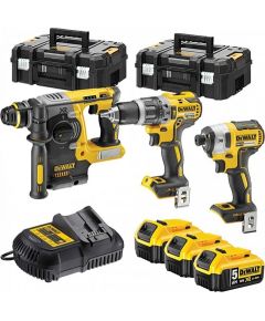 Instrumentu komplekts DeWalt DCK368P3T-QW (DCD796 + DCF887 + DCH273N); 18 V; 3x5,0 Ah akum.