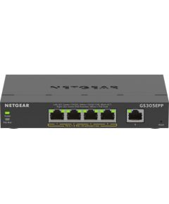 NETGEAR 5-Port Gigabit Ethernet High-Power PoE+ Plus Switch (GS305EPP) Managed L2/L3 Gigabit Ethernet (10/100/1000) Power over Ethernet (PoE) Black