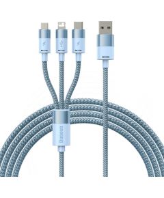 3in1 USB cable Baseus StarSpeed Series, USB-C + Micro + Lightning 3,5A, 1.2m (Blue)
