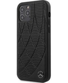 3MK Mercedes MEHCP12MDIQBK Leather Bow Cover Ādas Aizsargapvalks Apple iPhone 12 | 12 Pro Melns