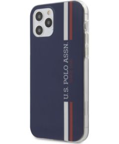 3MK U.S. Polo USHCP12MPCUSSNV Tricolor Vertical Stripes Cover Aizsargapvalks Apple iPhone 12 / 12 Pro Zils