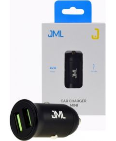 JML CC-101 automašīnas lādētājs / 2 x USB / 4.8A / 24W melns