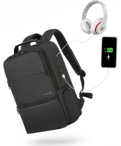 Swissten Laptop Backpack Рюкзак для портативного компьютера 15.6" и отделений с портом USB для зарядки смартфона