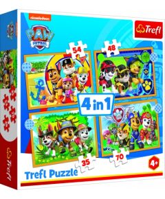 TREFL PAW PATROL Pužļu komplekts 4in1 Ķepa Patruļa