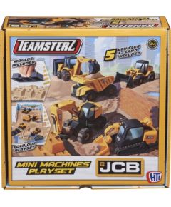 JCB MINI MACHINES Игровой набор с 5-ю машинками стройтехники и песком