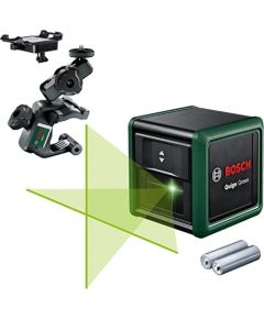 Bosch Cross line laser Quigo Green II, with clamp (green/black, green laser lines, range 10 meters)