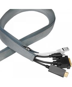 LOGILINK KAB0073 Cable sleeve with zipper Polyester Ø 50 mm grey 1m