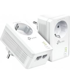 TP-LINK AV1000 2-Port Gigabit Passthrough Powerline Starter Kit TL-PA7027P KIT 10/100/1000 Mbit/s, Ethernet LAN (RJ-45) ports 2, No Wi-Fi, Extra socket