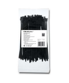 QOLTEC 52196 Zippers 3.6 150 100pcs nylon UV Black