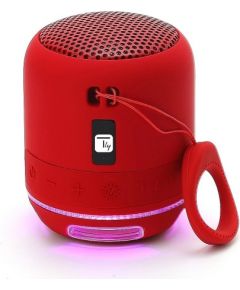 TECHLY Wireless Portable Speaker with Speakerphone and LED Lights Red