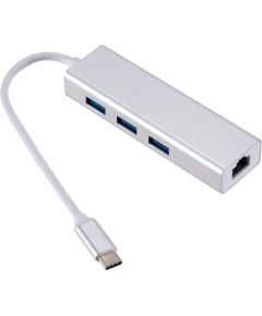 RoGer AD15642 USB-C Hubs - Sadalītājs 3 x USB 3.0 / RJ45