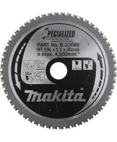 Griešanas disks metālam Makita; 136x1,1x20,0 mm; Z56; 0°